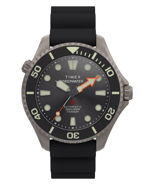 Timex Deepwater Meridian 300 Titanium HEV Automatic 44mm HNBR Synthetic Rubber Strap Watch
