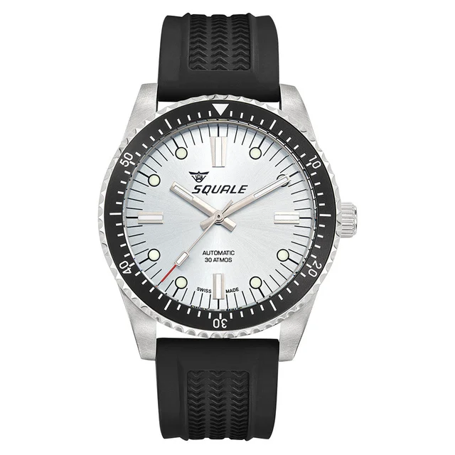Squale Montauk 300M Swiss Automatic Diver with Frozen Silver Dial #MTK-23 kol saati