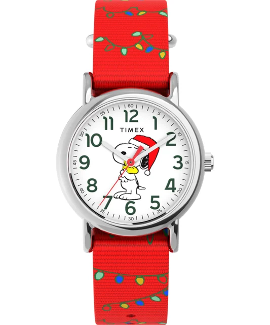 Timex Peanuts® x Weekender Snoopy Santa Hat 31mm Fabric Strap Watch TW2Y39500 kol saati