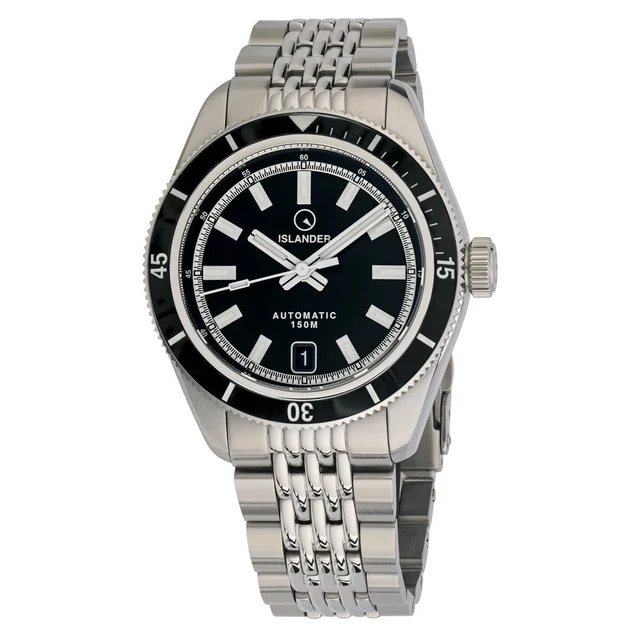 Islander Port Jefferson Skin Diver Automatic Watch with Ink Black Dial #ISL-296 kol saati