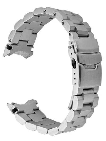 Islander Brushed Solid-Link Watch Bracelet for ISL-26, 27, 28 and Seiko Samurai Watches Curved End #BRAC-02 kol saati
