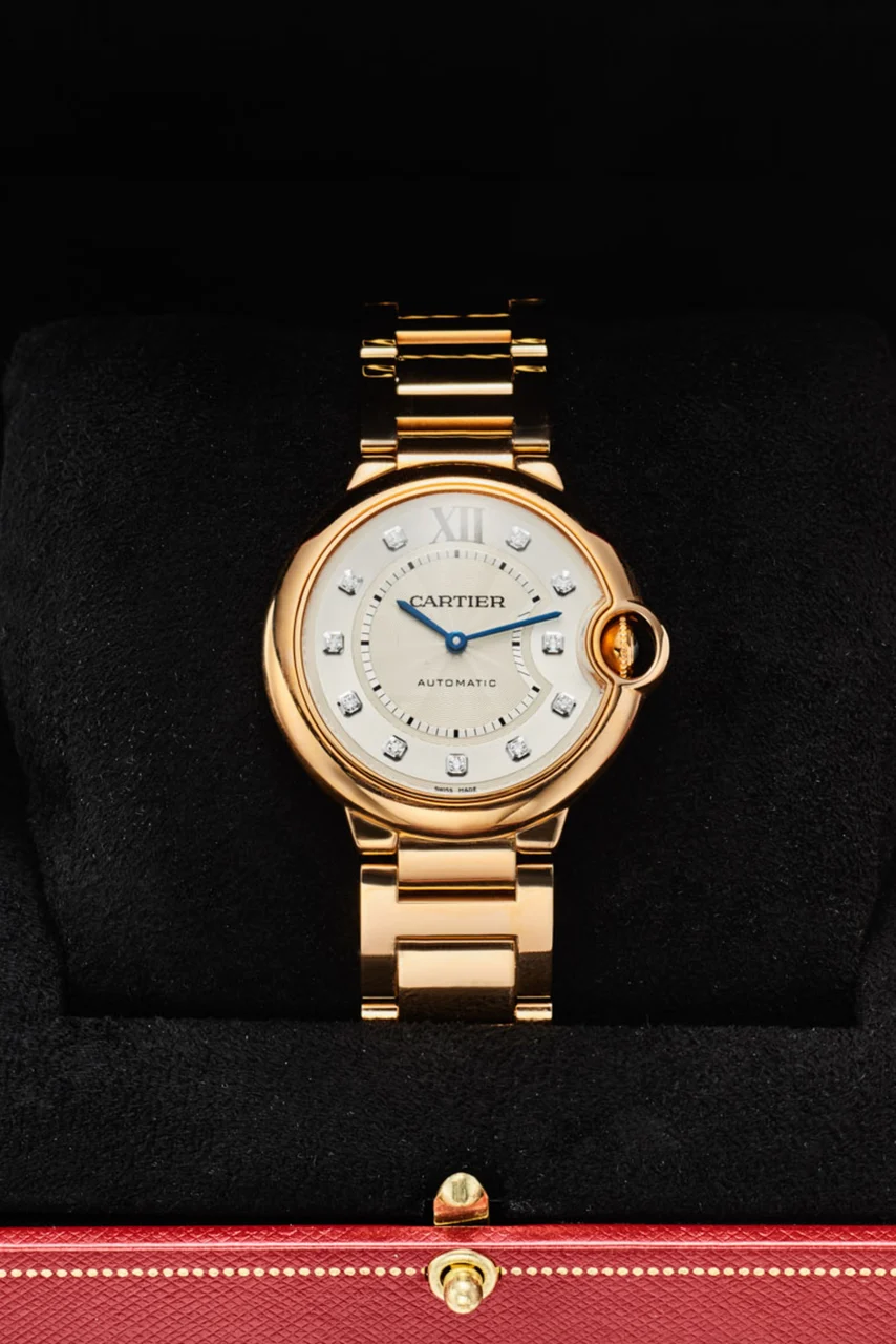 Cartier CARTIER REF WE902026 BALLON BLEU 18K PINK GOLD BRACELET WRISTWATCH WITH DIAMOND INDEX (NEW OLD STOCK) kol saati