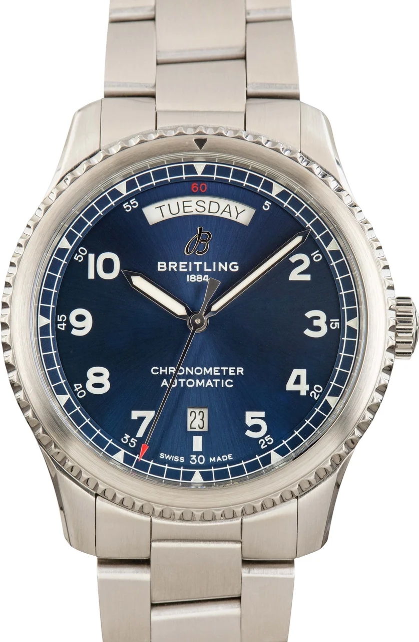 Breitling Aviator 8 Blue Dial A45330101C1A1 41 mm kol saati
