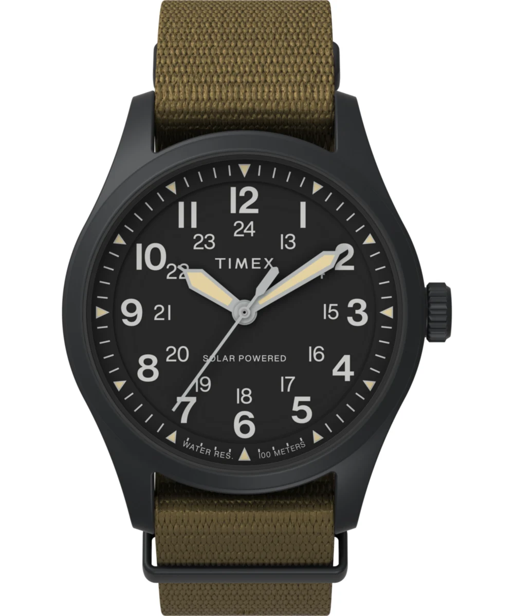 Timex Expedition® Field Post Solar 36mm Recycled Fabric Strap Watch TW2V00400 36 mm kol saati