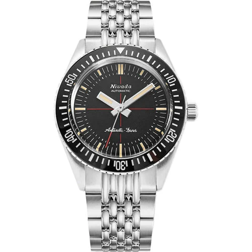 Nivada Grenchen Antartic Diver No Date on Beads of Rice 32044A04 kol saati