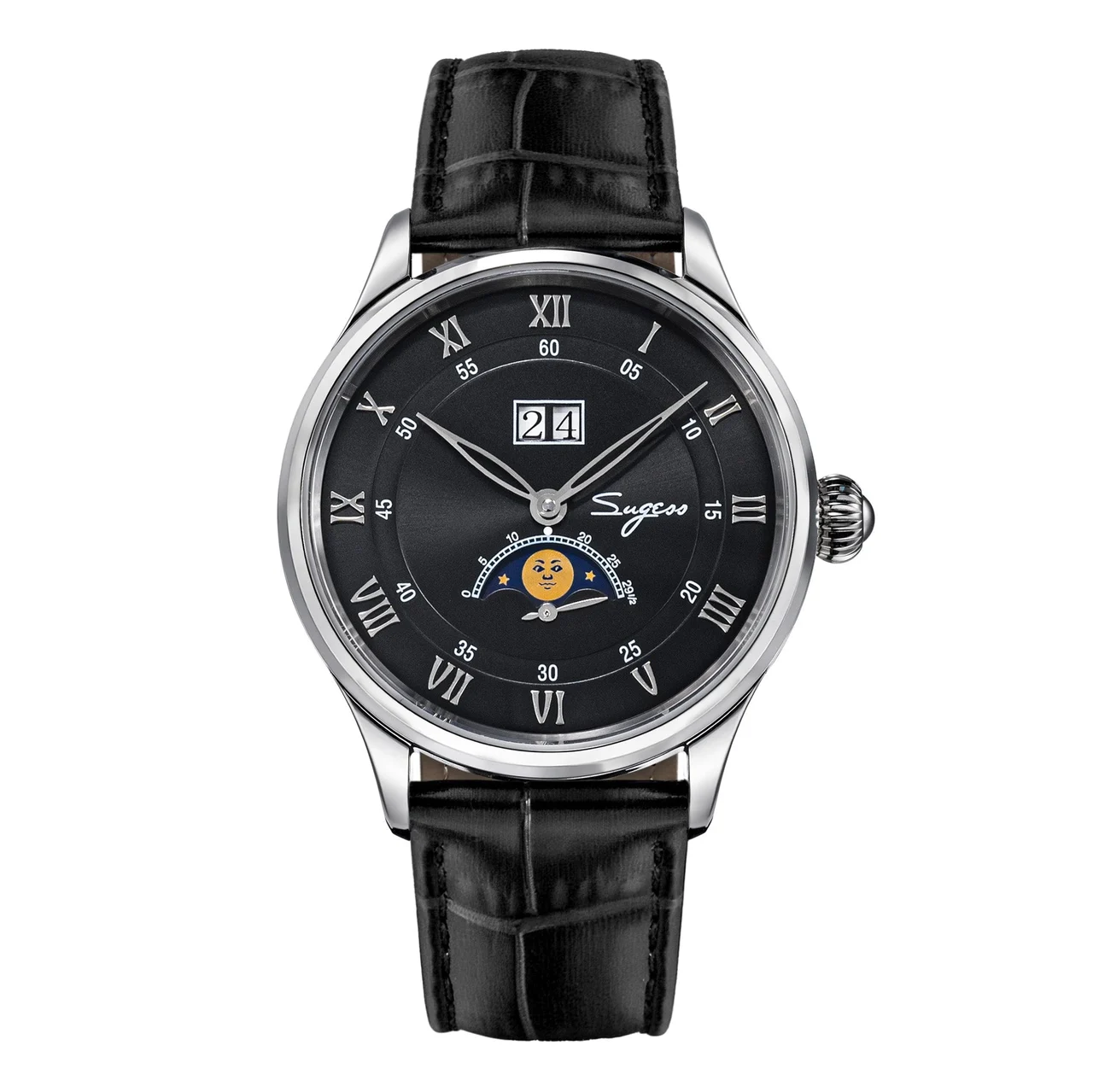 Sugess MoonPhase Master S437-2 Moon Phase Automatic Stainless Steel Case Black Dial moonphase-master-s437-2-moon-phase-automatic-stainless-steel-case-black-dial 49 mm kol saati
