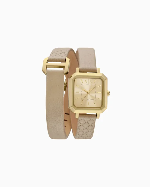 Armani Exchange Three-Hand Brown Leather Watch AX5728 kol saati