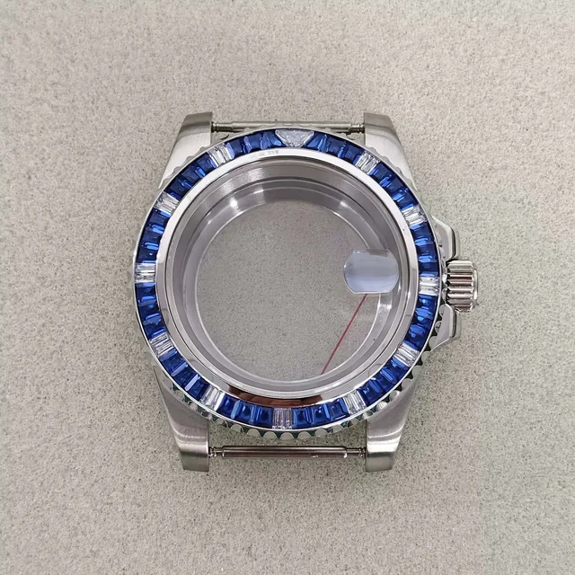 Tandorio Diamond Bezel Submariner Watch Case GMT Case 40mm stainless steel for Japanese NH