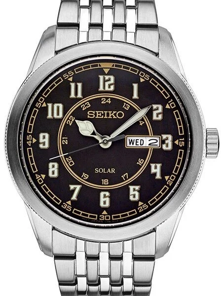 Seiko Recraft Solar Watch with 43mm Stainless Steel Case, Bracelet #SNE445 43 mm kol saati