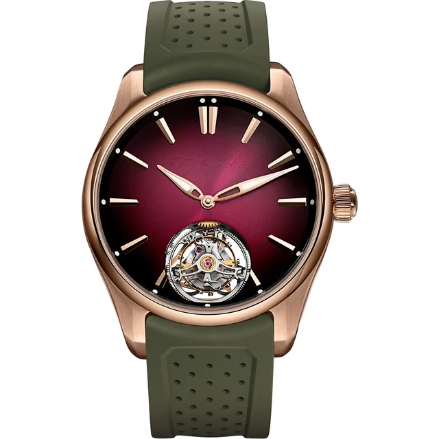 H. Moser & Cie. - Moser & Cie. 3805-0400 Tourbillon Red Gold Bordeaux Fumé Dial kol saati