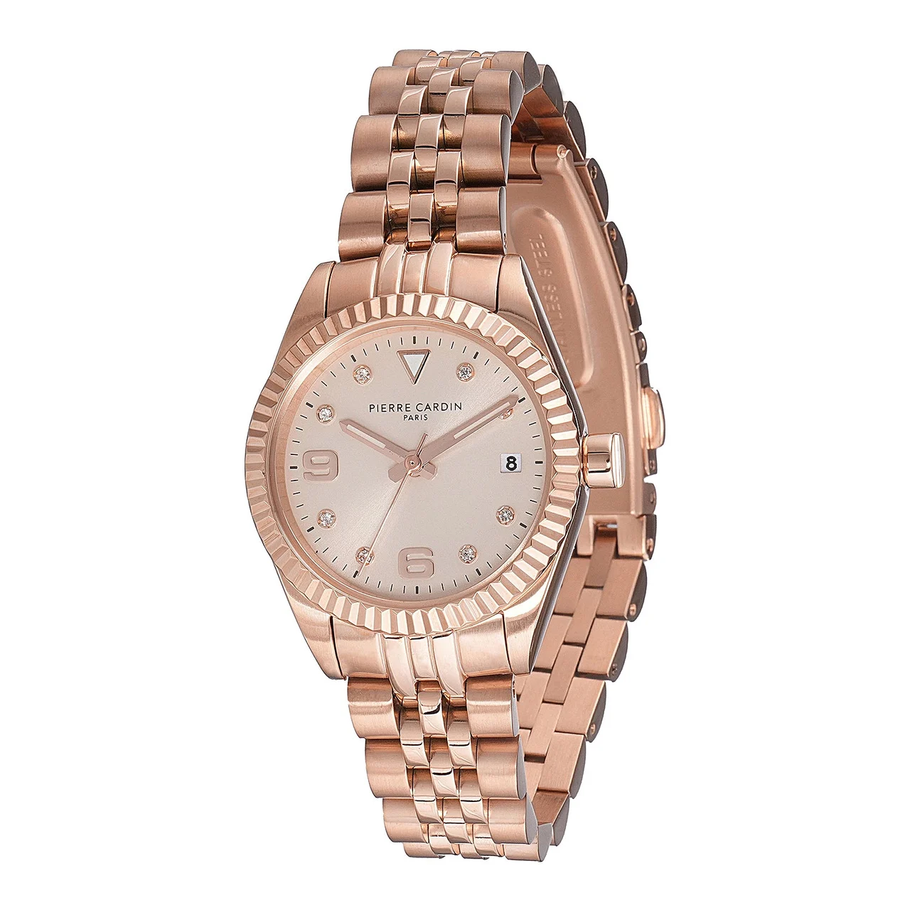 OPERA Timbre Women’s Watch - Rose Gold Case, Champagne Dial with Crystal Indexes and Rose Gold Jubilee Strap CF.1012.MR 28 mm kol saati