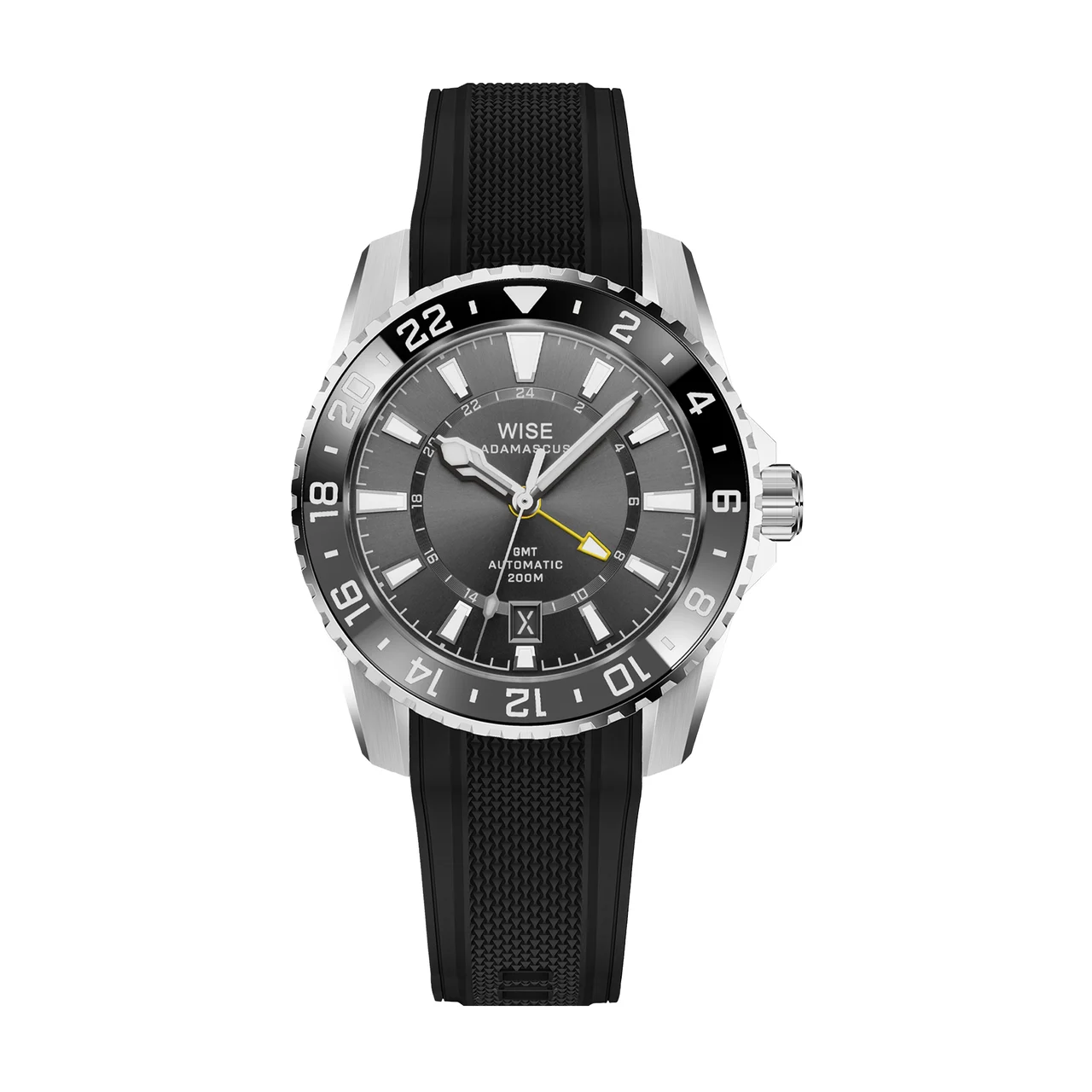 WISE ADAMASCUS ADX110 True GMT FKM Rubber Set 40 mm kol saati