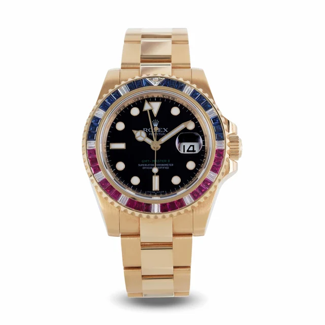 Rolex ROLEX, REF. 116748SARU, GMT-MASTER II, DIAMOND, RUBIES & SAPPHIRES, 18K YELLOW GOLD 
