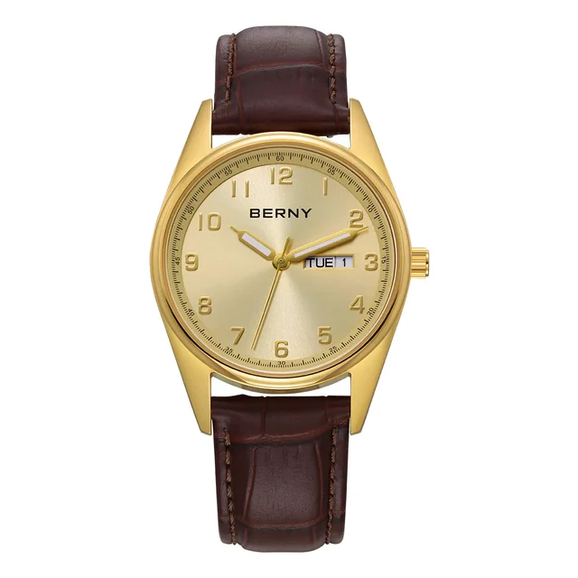 BERNY Men Quartz Dress Watch-2497M 2497M-YE kol saati