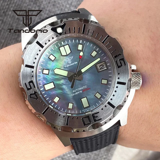 Tandorio Monster 20Bar Diver MOP Dial AR Sapphire TD253 14:200005100#black MOP-logo kol sa