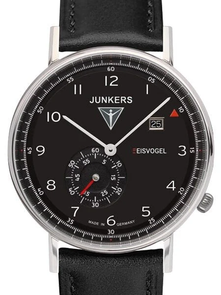 Junkers Eisvogel F13 Swiss Quartz Dress Watch with Small Seconds, Date #6730-2 kol saati