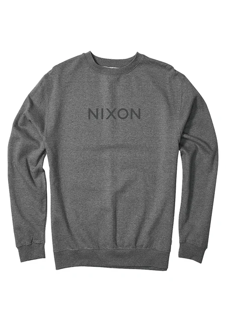Nixon US Wordmark Crew Sweatshirt - Dark Heather Gray S2753-1447-02 kol saati