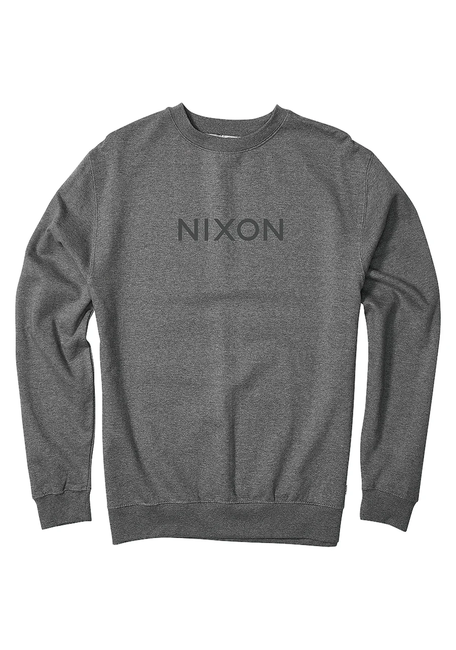 Nixon US Wordmark Crew Sweatshirt - Dark Heather Gray S2753-1447-02 kol saati