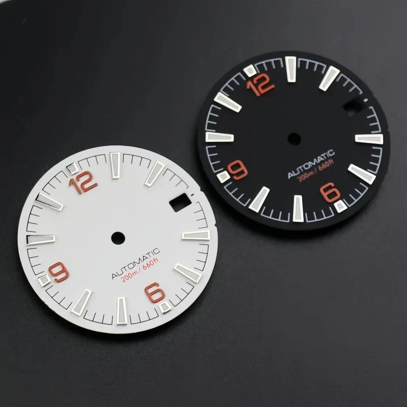 Tandorio Quality Sea 600m Style Watch Dial With C3 Bgw9 Green Blue Luminous For Nh35 Nh36 Mechanical Movement Skx007 Case 28.5mm Dial 14:201447303#2 28.5 mm kol saati