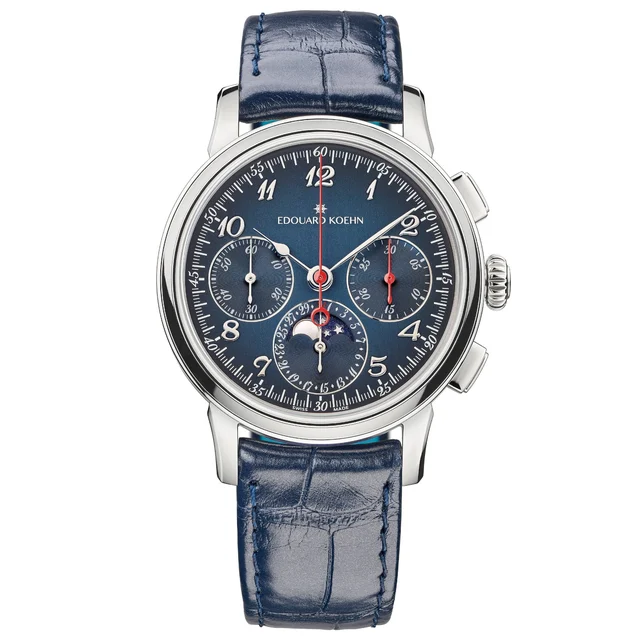 Edouard Koehn Legacy Moonphase Chronograph Navy Limited Edition EK-CHR12SS-BE-ASBE kol saa