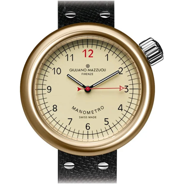 Giuliano Mazzuoli Manometro Ivory Bronze Compressed MBCP01N kol saati