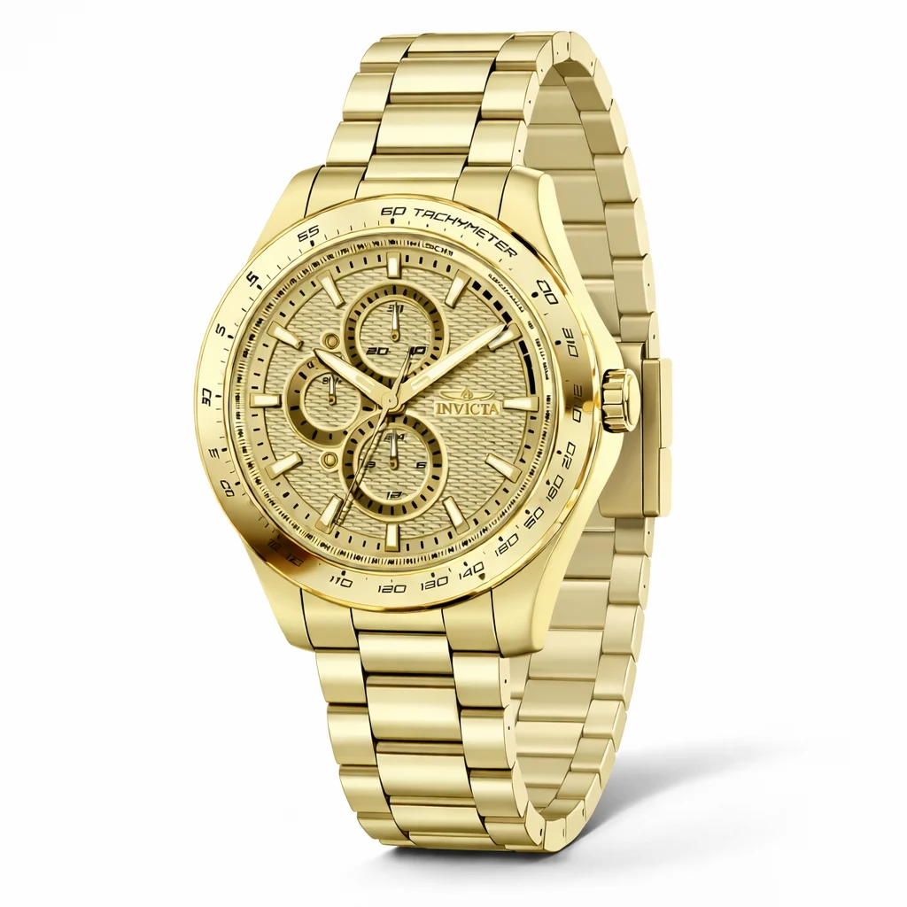 Invicta Aviator Watch - 44mm. Gold (50106) 44 mm kol saati