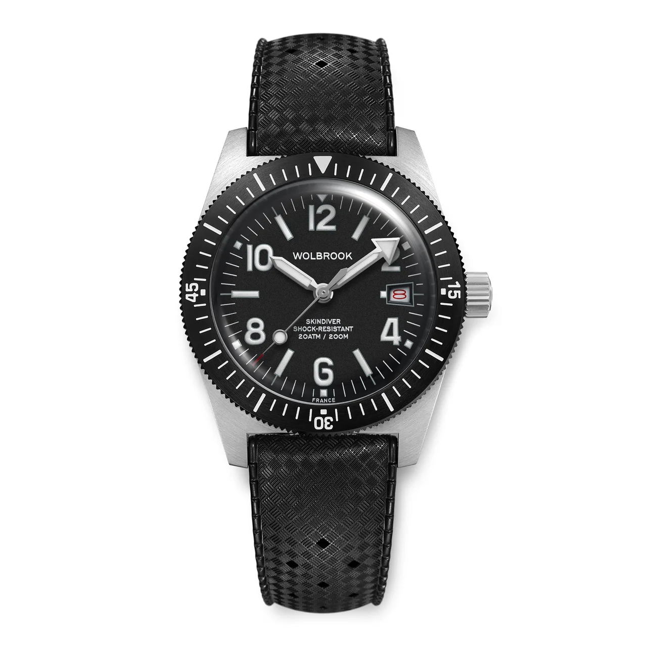 Wolbrook 26-SA38E-002-RB1-BLK-STL-LE1 38 mm kol saati