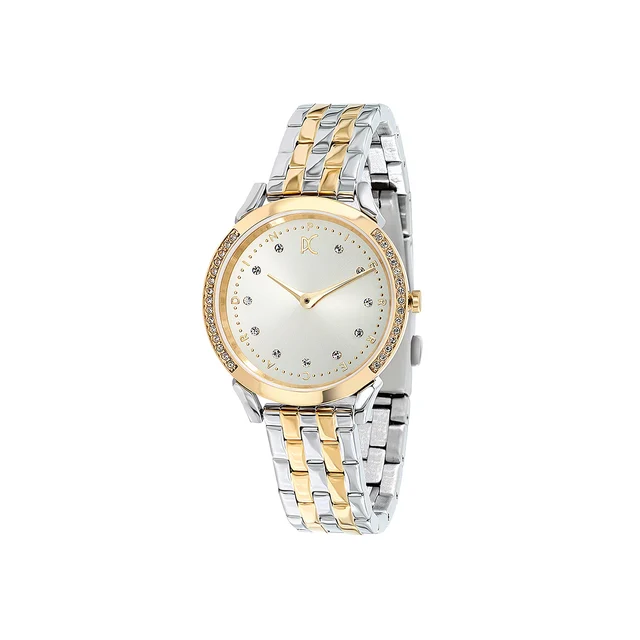 PIGALLE WOMENS Pigalle Two Tone Gold and Silver Watch with Crystals and Metal Link Strap C