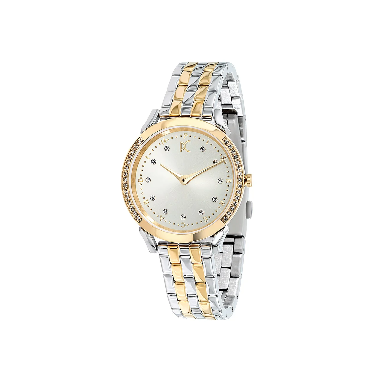 PIGALLE WOMENS Pigalle Two Tone Gold and Silver Watch with Crystals and Metal Link Strap CPI.2576 32 mm kol saati