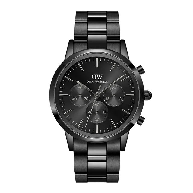 DANIEL WELLINGTON Iconic Chronograph Link Onyx B DW00600642 kol saati