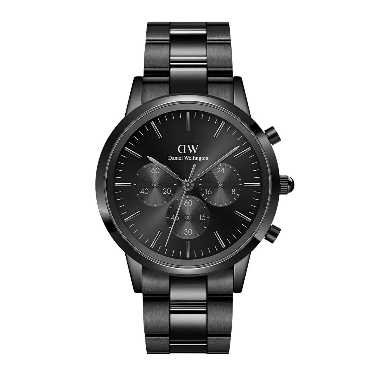 DANIEL WELLINGTON Iconic Chronograph Link Onyx B DW00600642 42 mm kol saati