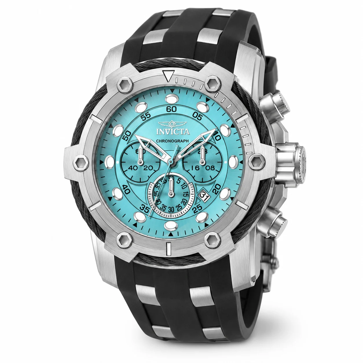 Invicta Bolt Skarn Watch - 51.5mm, Black, Steel (45876) 51.5 mm kol saati