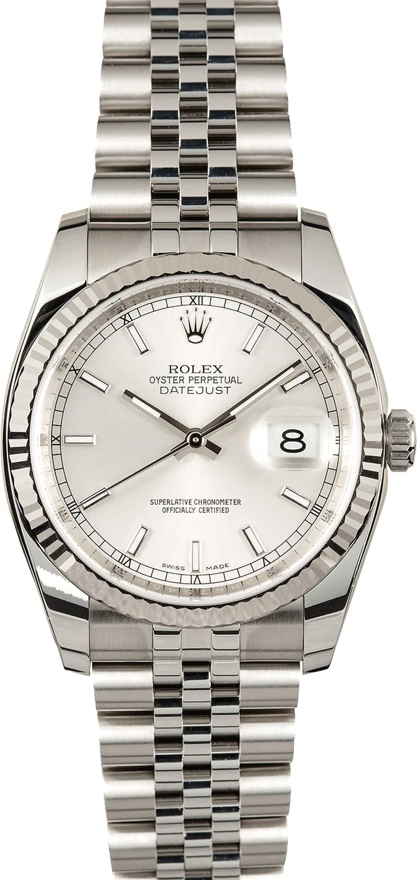 Rolex Datejust 116234 Silver Tuxedo Dial 116234SSJ 36 mm kol saati