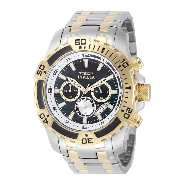 Invicta Pro Diver SCUBA Watch w/ Abalone Dial - 51mm. Gold. Steel (49852) kol saati