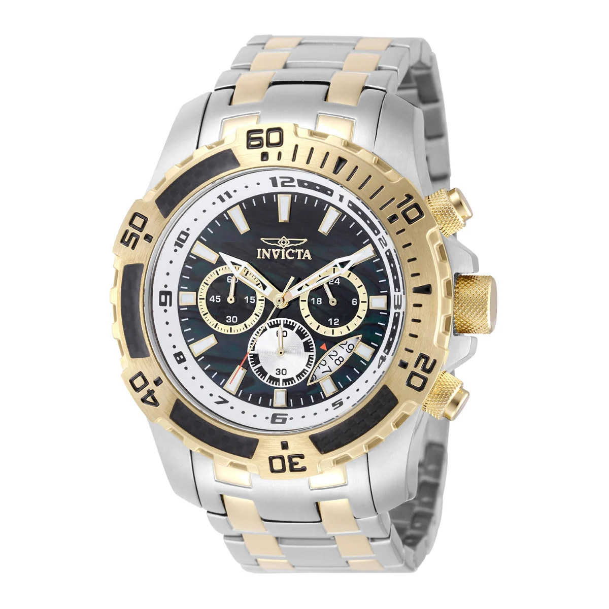 Invicta Pro Diver SCUBA Watch w/ Abalone Dial - 51mm. Gold. Steel (49852) 51 mm kol saati