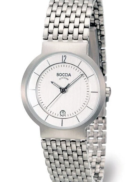 Boccia Silver Quartz Watch with Titanium Case and Matching Bracelet #3123-01 30 mm kol saati