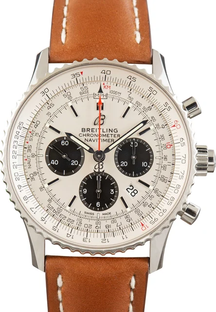 Breitling Navitimer B03 Chronograph Rattrapante Silver Dial AB0311211G1A1 kol saati