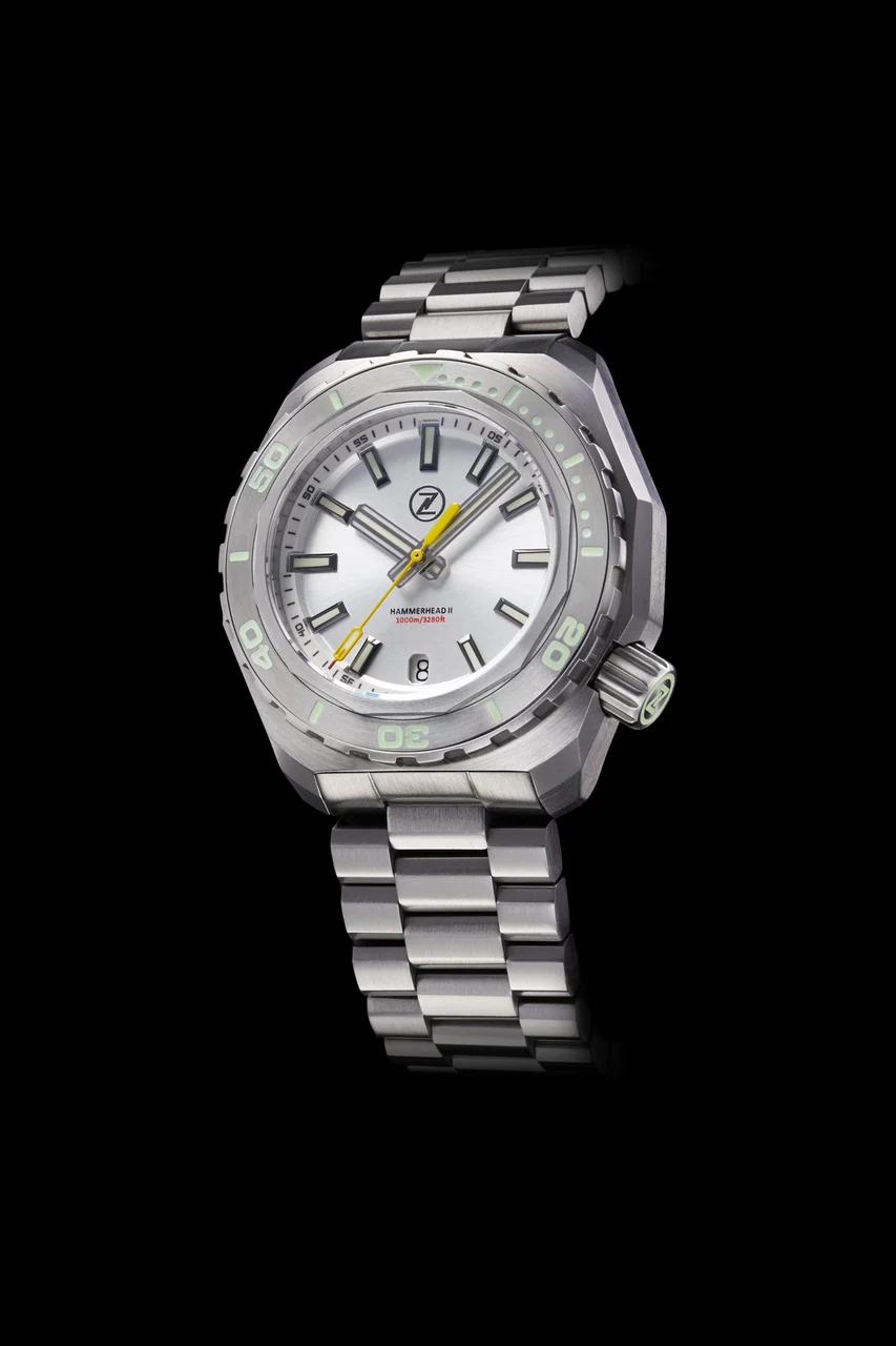 Zelos Hammerhead 2 1000m Steel 'Sunburst Silver' ETA2892 44 mm kol saati