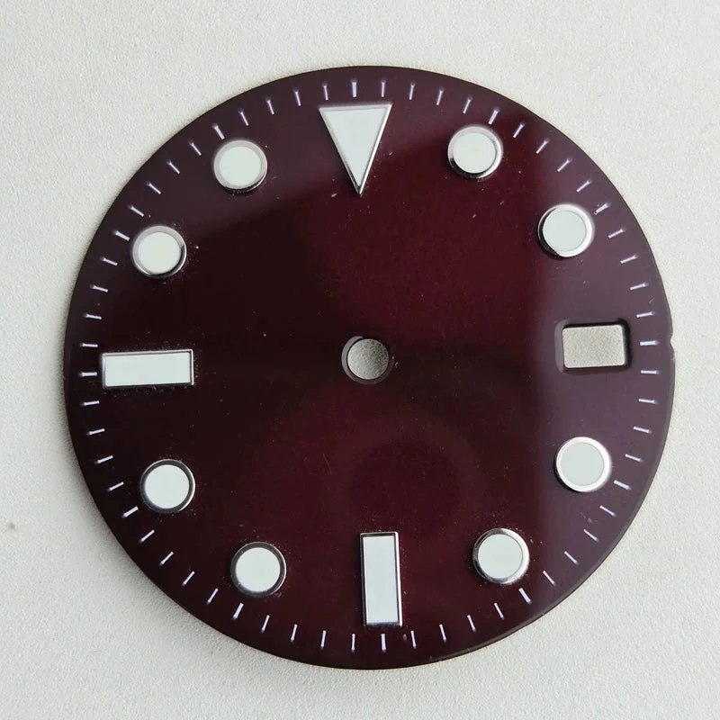 Tandorio Enamel Dial Sub style 28.5MM Watch Accessories Full Sterile for NH35/36 Movement Blue Lume 5898324037225 28.5 mm kol saati