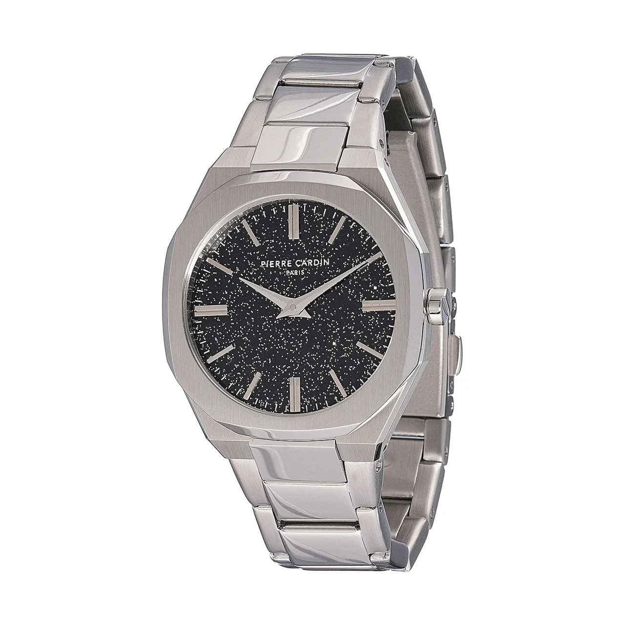 Elysee Maison 8 Chrysanthème Watch - Black Sparkle Dial with Stainless Steel Band CF.1008.MS 32 mm kol saati