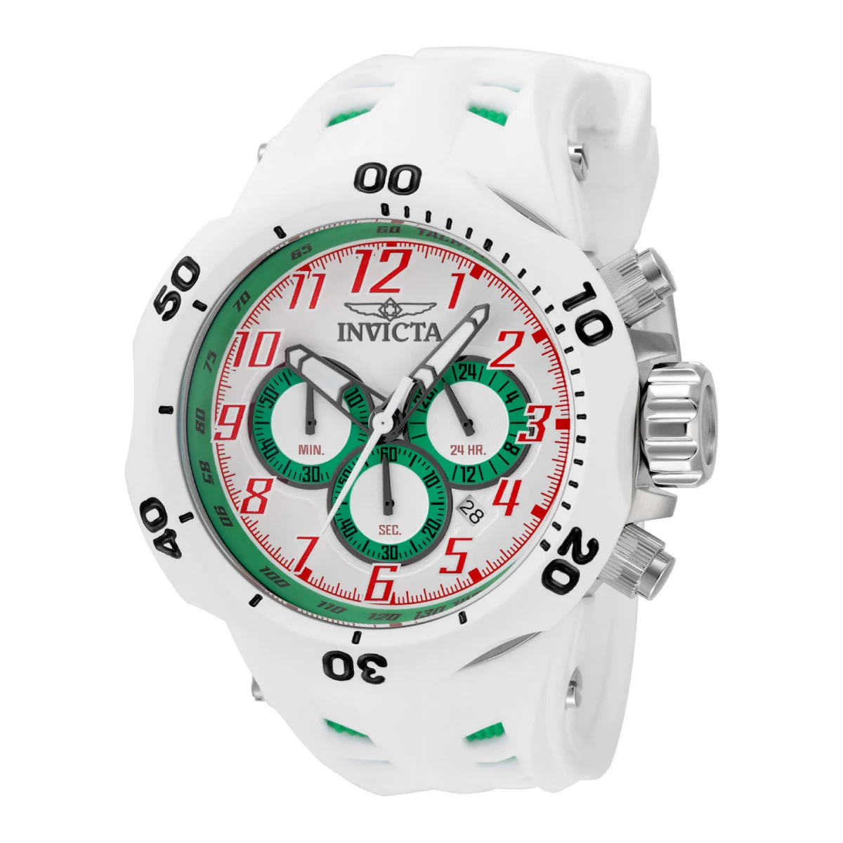 Invicta Venom Hydra Watch - 52mm. Green. White (48239) 52 mm kol saati