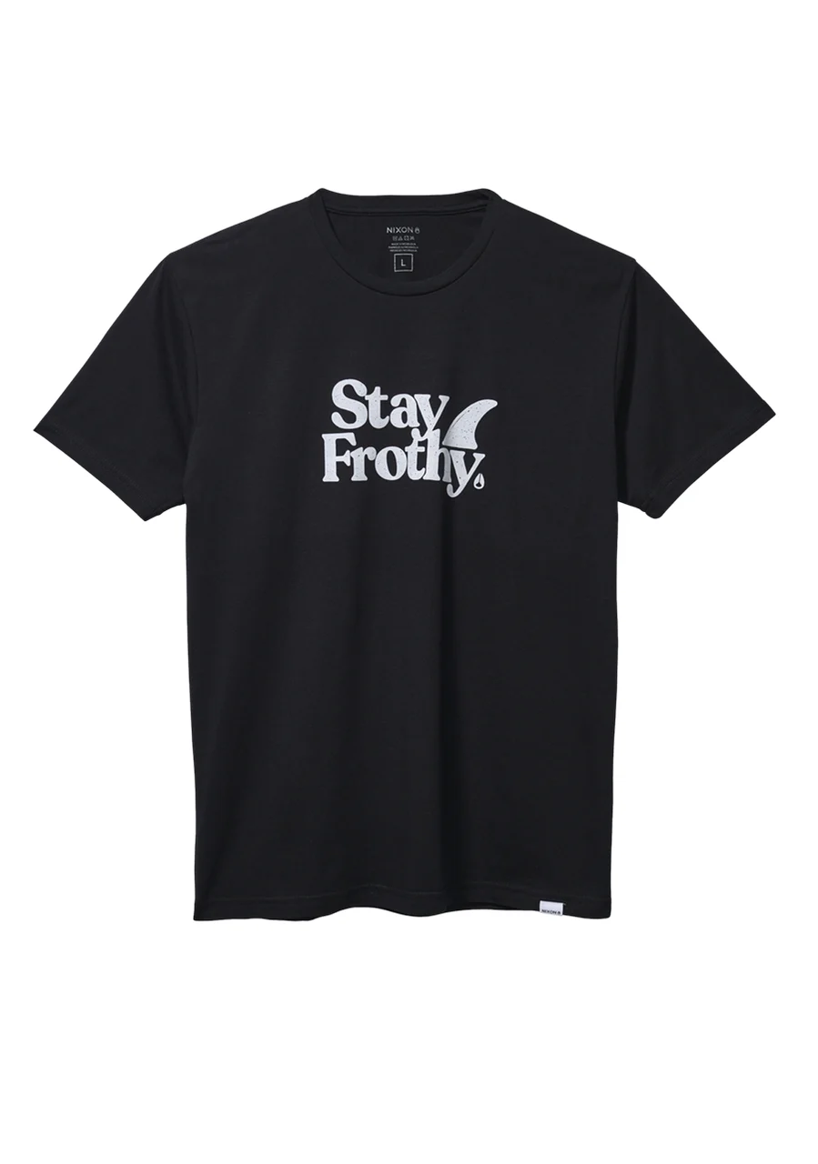 Nixon US Stay Frothy Repreve® T-Shirt - Black / White S2859-005-02 kol saati