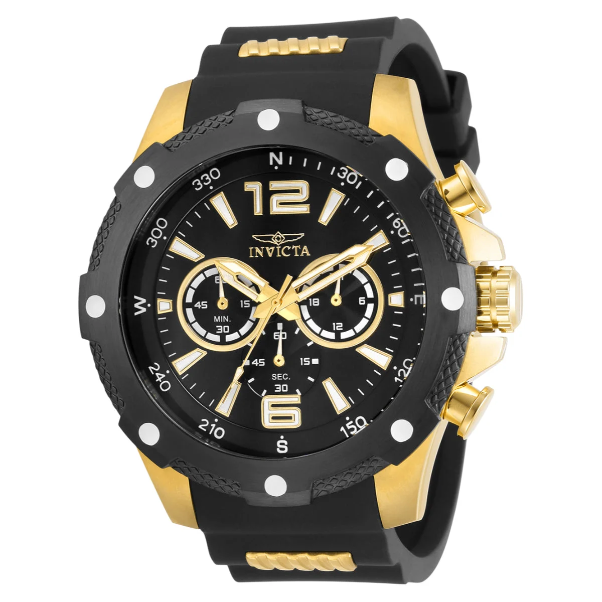 Invicta I-Force Axis Watch - 50mm. Gold, Black (30769) 50 mm kol saati