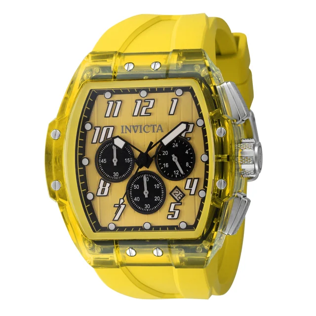 Invicta Rally Kinesia Anatomic Watch - 47mm. Yellow (45482) kol saati