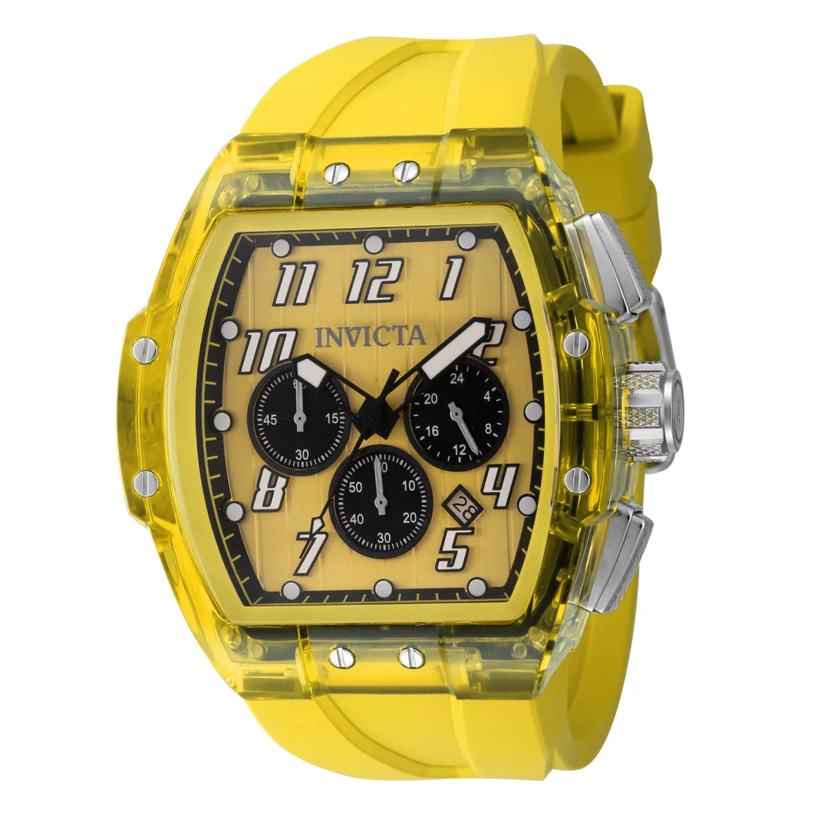 Invicta Rally Kinesia Anatomic Watch - 47mm. Yellow (45482) 47 mm kol saati