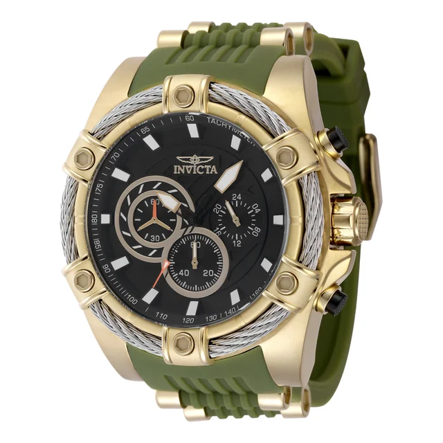 Invicta Bolt Vestige Watch - 52mm. Green, Gold (48385) kol saati