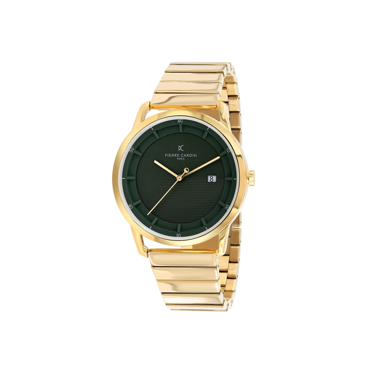 ST. GERMAIN Lines Watch with Green Dial, Gold Case and Metal Links Strap CLC.6009 kol saati