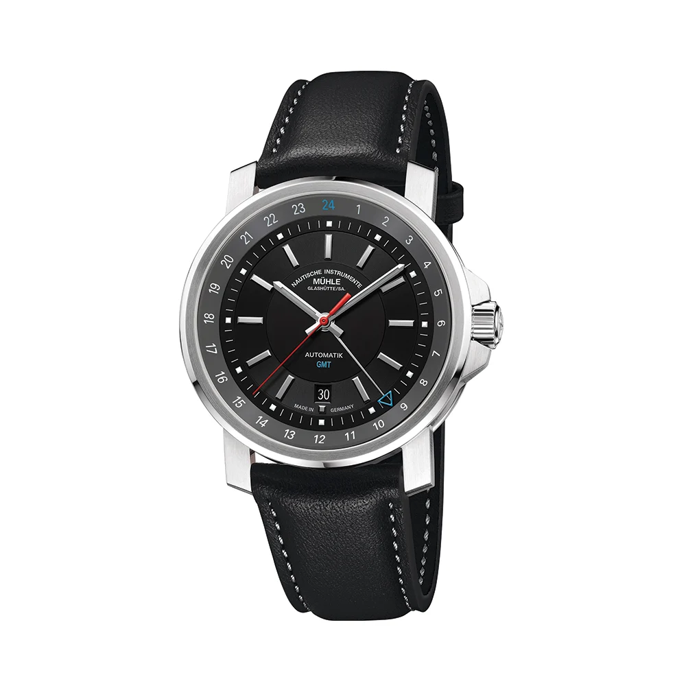 Muhle Glashutte Big GMT 42.4mm - Anthracite on Leather Strap M1-25-93-LB 42.4 mm kol saati