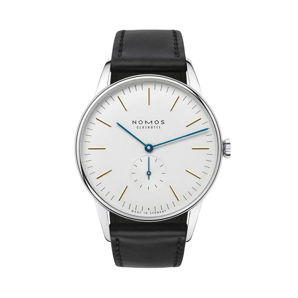NOMOS Glashütte Orion 38mm - White on Leather Leather Strap 384 38 mm kol saati