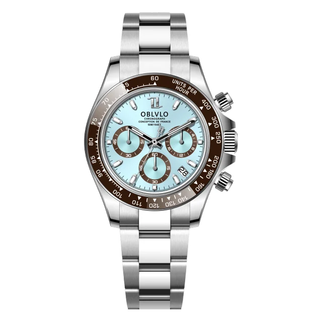 OBLVLO Strap ,ice blue Dial RX-DY-YLYS RX Series,40mm,Steel Strap ,ice blue Dial RX-DY-YLYS 40 mm kol saati